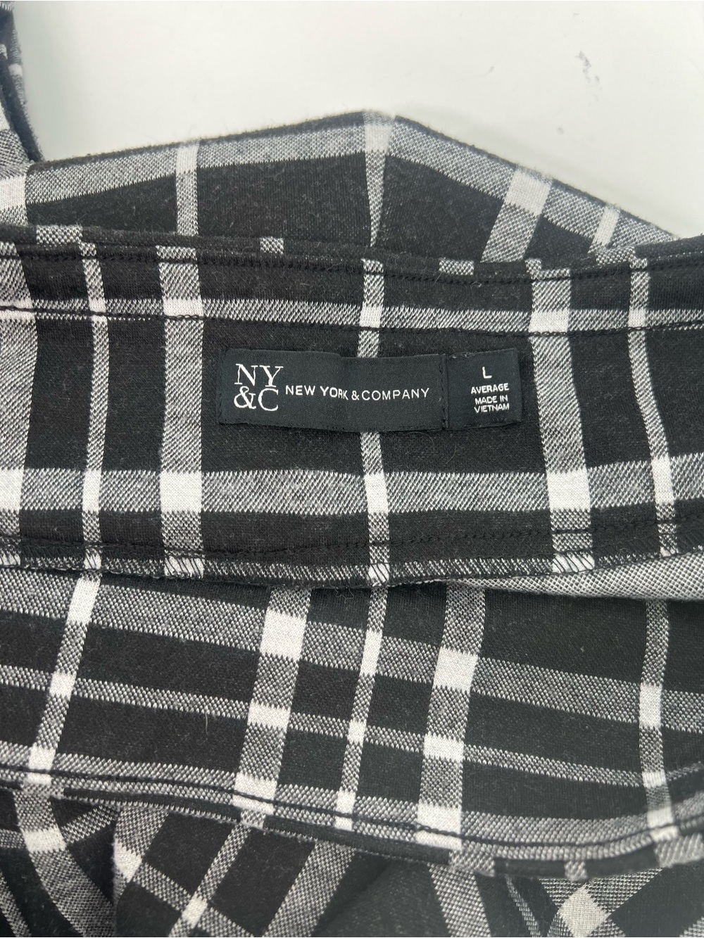 New York & Company Black Plaid Wide-Leg Trousers - Picture 5 of 9